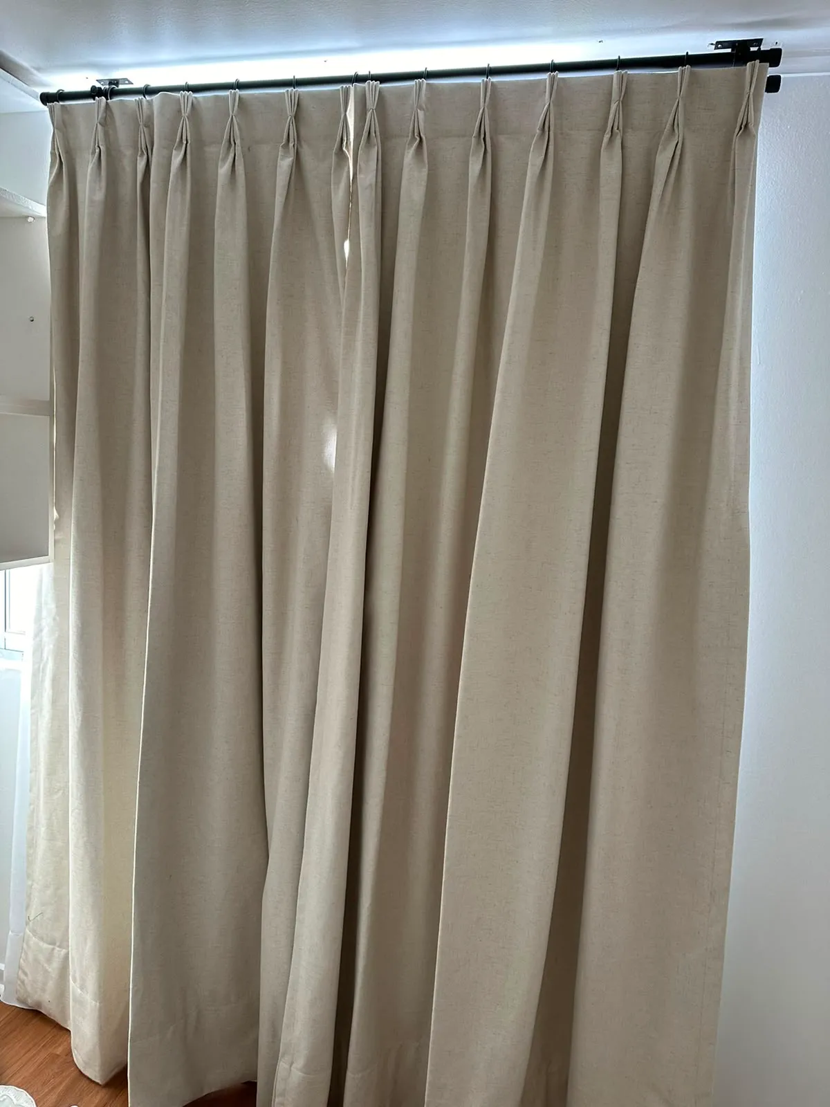 Cortinas living argollas beige